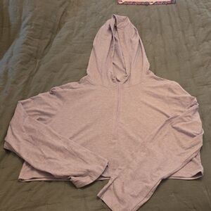 90 Degree By Reflex Lavender Hooded Crop Sweatshirt